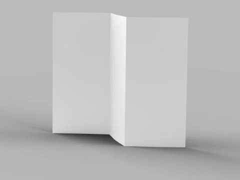 Open trifold brochure in A4 format mockup.3d illustartion Stock Illustration