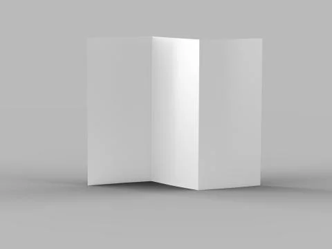 Open trifold brochure in A4 format mockup.3d illustartion Stock Illustration