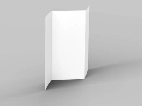 Open trifold brochure in A4 format mockup.3d illustartion Stock Illustration