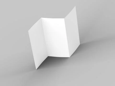 Open trifold brochure in A4 format mockup.3d illustartion Stock Illustration