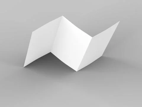 Open trifold brochure in A4 format mockup.3d illustartion Stock Illustration