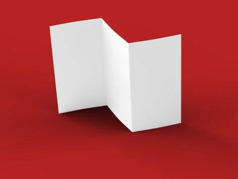 Open trifold brochure in A4 format mockup.3d illustartion Stock Illustration