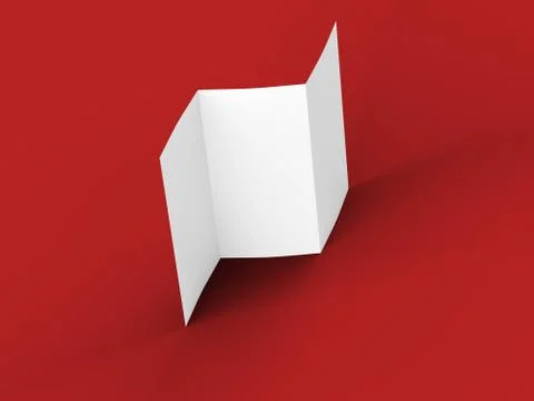 Open trifold brochure in A4 format mockup.3d illustartion Stock Illustration