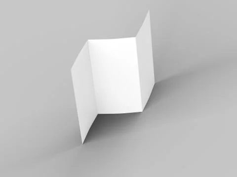 Open trifold brochure in A4 format mockup.3d illustartion Stock Illustration
