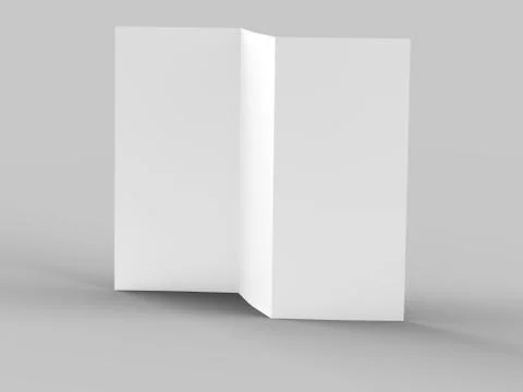 Open trifold brochure in A4 format mockup.3d illustartion Stock Illustration