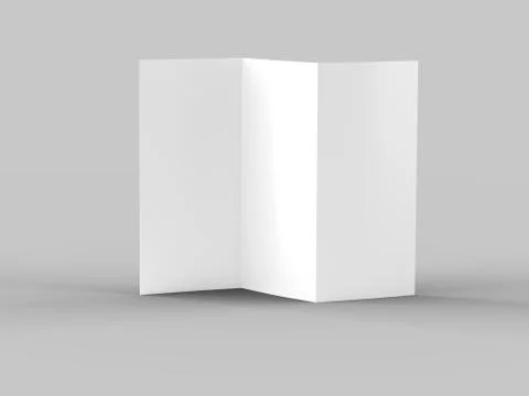 Open trifold brochure in A4 format mockup.3d illustartion Stock Illustration