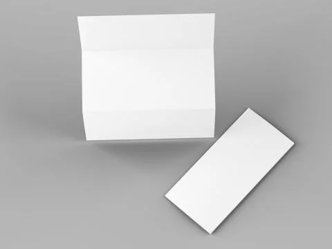 Open trifold brochure in A4 format mockup.3d illustartion Stock Illustration