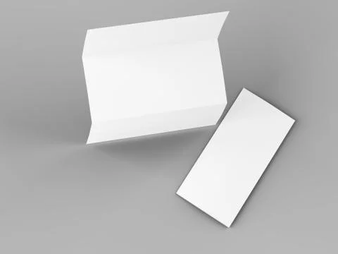 Open trifold brochure in A4 format mockup.3d illustartion Stock Illustration