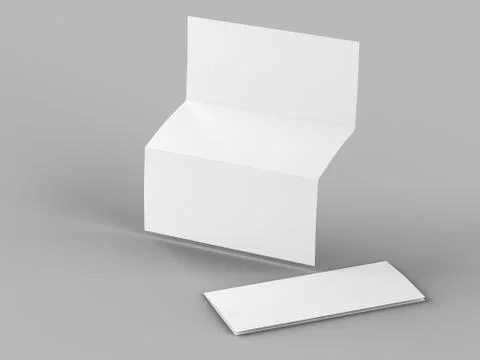 Open trifold brochure in A4 format mockup.3d illustartion Stock Illustration