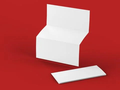 Open trifold brochure in A4 format mockup.3d illustartion Stock Illustration