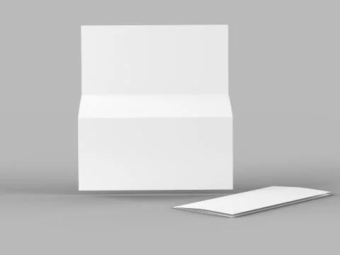 Open trifold brochure in A4 format mockup.3d illustartion Stock Illustration