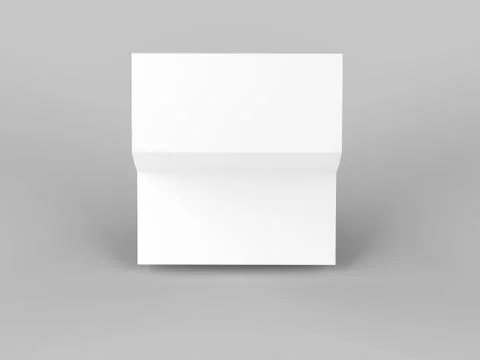 Open trifold brochure in A4 format mockup.3d illustartion Stock Illustration