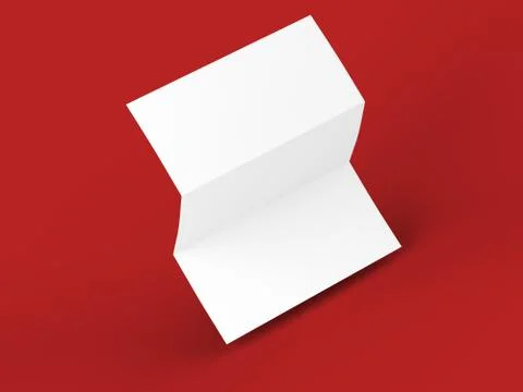 Open trifold brochure in A4 format mockup.3d illustartion Stock Illustration