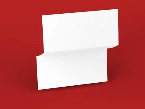 Open trifold brochure in A4 format mockup.3d illustartion Illustrazione stock