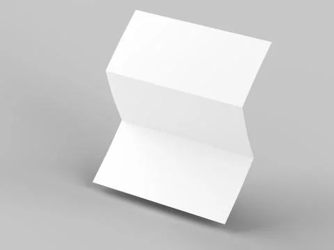 Open trifold brochure in A4 format mockup.3d illustartion Stock Illustration