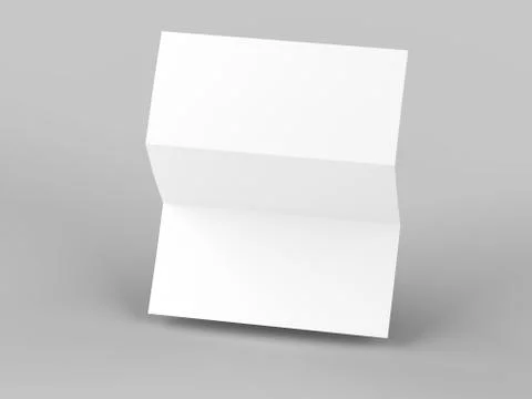 Open trifold brochure in A4 format mockup.3d illustartion Stock Illustration