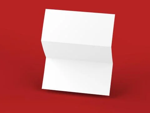 Open trifold brochure in A4 format mockup.3d illustartion Illustrazione stock