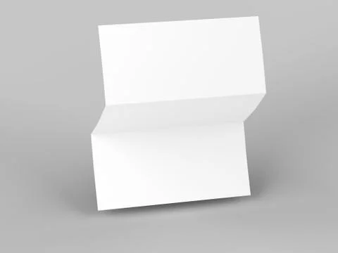 Open trifold brochure in A4 format mockup.3d illustartion Stock Illustration