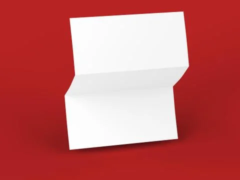 Open trifold brochure in A4 format mockup.3d illustartion Stock Illustration