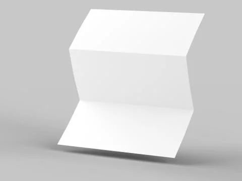 Open trifold brochure in A4 format mockup.3d illustartion Stock Illustration