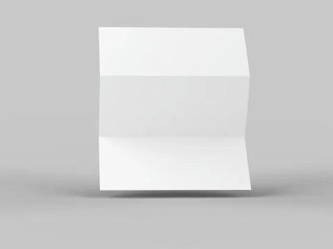 Open trifold brochure in A4 format mockup.3d illustartion Stock Illustration