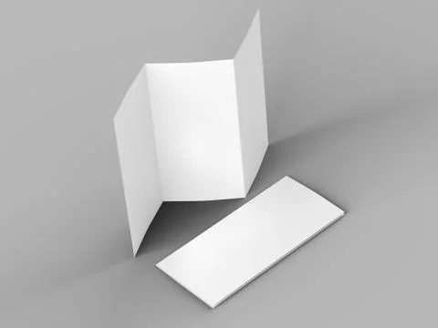Open trifold brochure in A4 format mockup.3d illustartion Stock Illustration
