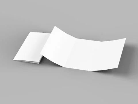 Open trifold brochure in A4 format mockup.3d illustartion Stock Photos