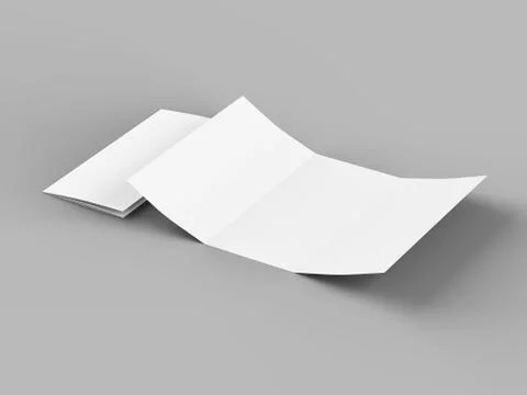 Open trifold brochure in A4 format mockup.3d illustartion Stock Photos