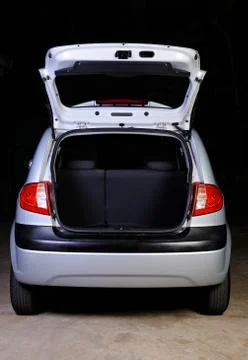 Open trunk of hatchback Stock Photos