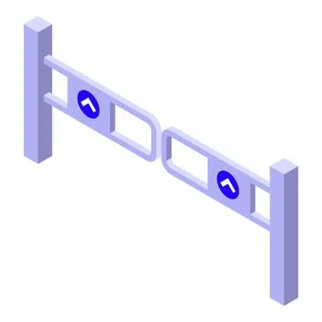 Open turnstile allowing access in public transport station Stock Illustration