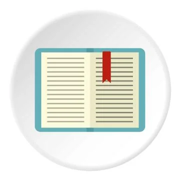 Open tutorial with bookmark icon circle Illustrazione stock