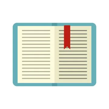 Open tutorial with bookmark icon, flat style 库存插图