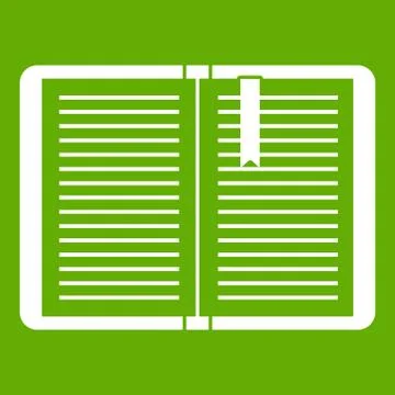 Open tutorial with bookmark icon green Stock Illustration