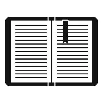 Open tutorial with bookmark icon, simple style Illustrazione stock