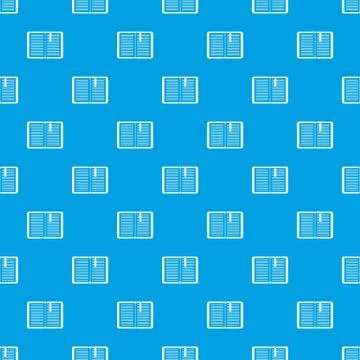 Open tutorial with bookmark pattern seamless blue Stockillustratie