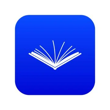 Open tutorial icon digital blue Stock Illustration