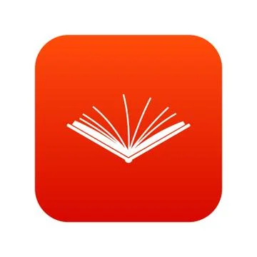 Open tutorial icon digital red Stock Illustration