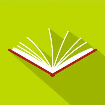 Open tutorial icon, flat style Stock Illustration