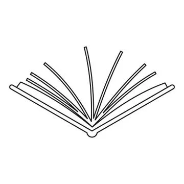 Open tutorial icon, outline style Stock Illustration