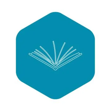 Open tutorial icon, outline style Illustrazione stock