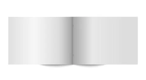 Open two page booklet or magazine mockup top view 3D vector illustration with Stock Illustration