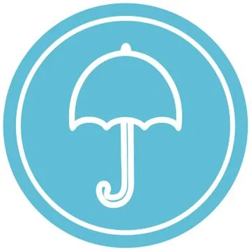 Open umbrella circular icon Stock Illustration