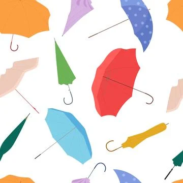Open umbrella seamless pattern Stock Illustration
