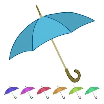 Open umbrella vector cartoon graphic 스톡 일러스트