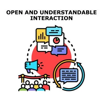 Open understandable interaction and transparent communication process Stock Illustration