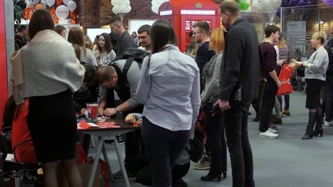 Open vacancies fair to find IT programmers in Hi-Tech Park MINSK, BELARUS 11.24 Stock Footage 103500875