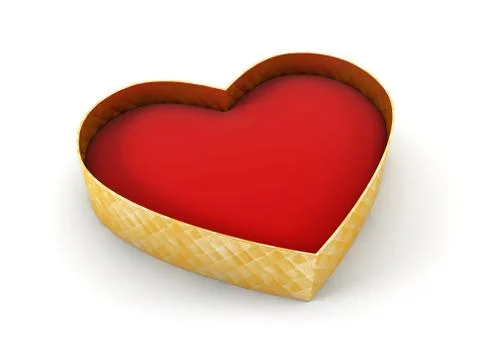 Open valentine's gift box, isolated 3d rendering Stock-Illustration
