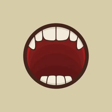 Open Vampire Mouth with Teeth Vector Stock-Illustration
