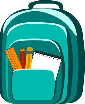 Open vector bag with school stationery and suplies. Back to school illustration Stock Illustration
