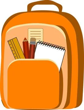 Open vector bag with school stationery and suplies. Back to school illustration Stock Illustration